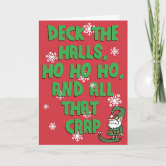 Tarjeta Festiva Deck the Halls, Ho Ho Ho Ho, y...