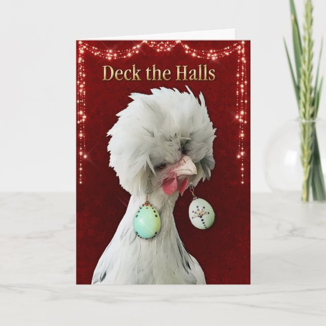Tarjeta Festiva Deck the Halls Holiday Card (Anverso)