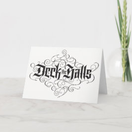 Tarjeta Festiva Deck The Halls Luxury Lettering Elegant in Black