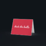 Tarjeta Festiva Deck The Halls Navidades Simple Script Red<br><div class="desc">Esta elegante tarjeta navideña tiene a los Navidades diciendo Deck The Halls en una simple tipografía de escritura roja y blanca.</div>