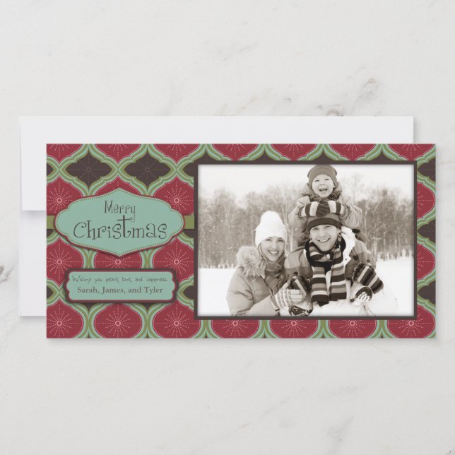 Tarjeta Festiva Deck the Halls Photo Card (Anverso)