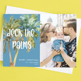 Tarjeta Festiva Deck the Palms's Merry Christmas Palm Trem Photo