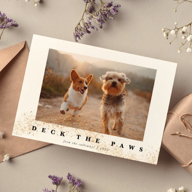 Tarjeta Festiva Deck The Paws Cute Mascota Photo Navidades (Subido por el creador)