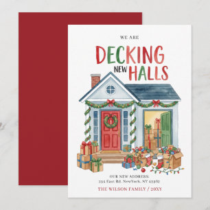Tarjeta Festiva Decking New Halls Nueva Dirección Mudanza