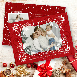 Tarjeta Festiva Deco deja a los Navidades de Mistletoes Joyeux Noe