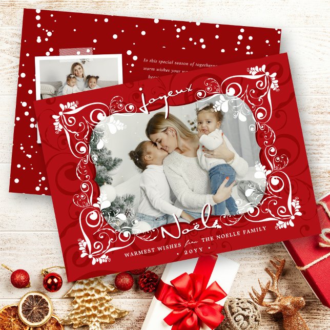 Tarjeta Festiva Deco deja a los Navidades de Mistletoes Joyeux Noe (Subido por el creador)