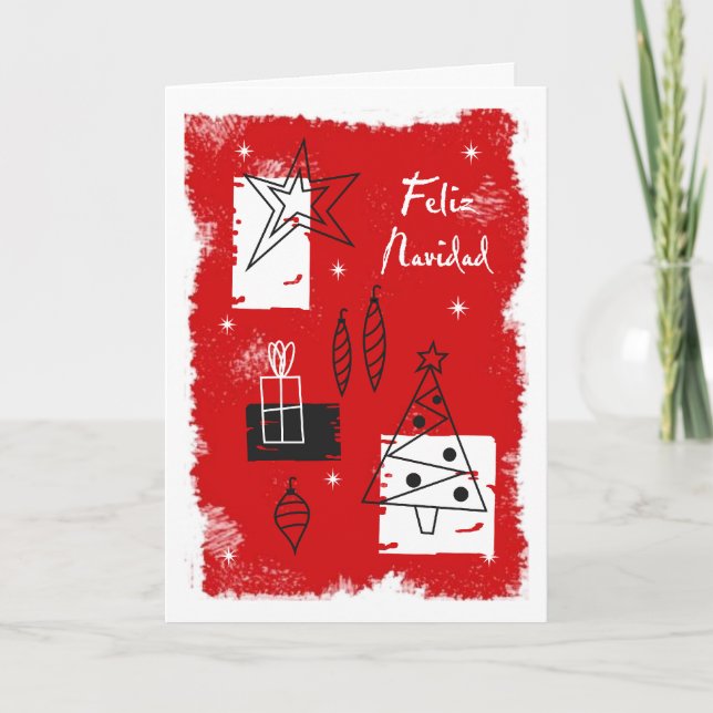 Tarjeta Festiva Deco del día de fiesta - español (Anverso)