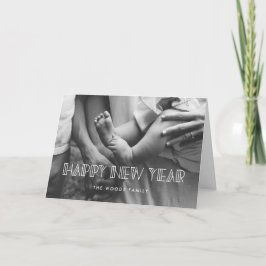 Tarjeta Festiva Decoción de arte retro Feliz Año Nuevo