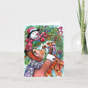 Tarjeta Festiva Decoración De La Guirnalda