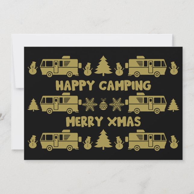 Tarjeta Festiva Decoración de los Navidades RV Motorhome (Anverso)