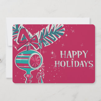 Tarjeta Festiva Decoración de Navidades a mediados del siglo moder