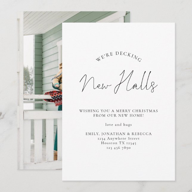 Tarjeta Festiva Decoración de nuevos salones Guiones de direccione (Anverso / Reverso)