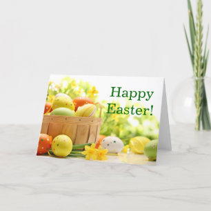 Tarjeta Festiva Decoración de Pascua con los huevos