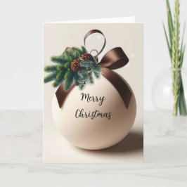 Tarjeta Festiva Decoración de terciopelo de Navidades neutrales