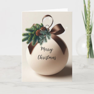 Tarjeta Festiva Decoración Navideña de Terciopelo Neutra