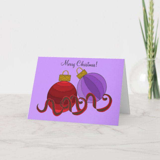 Tarjeta Festiva Decoraciones de árboles deslumbrantes (Anverso)