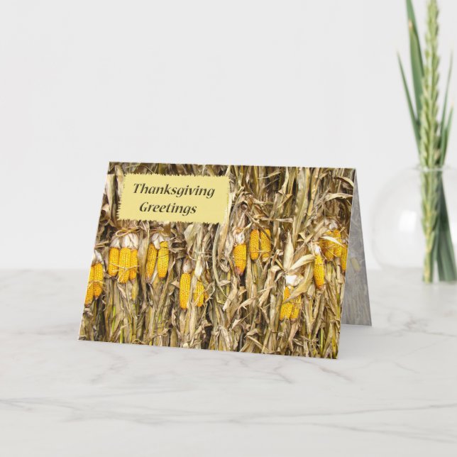 Tarjeta Festiva Decoraciones de estalle de maíz seco (Anverso)