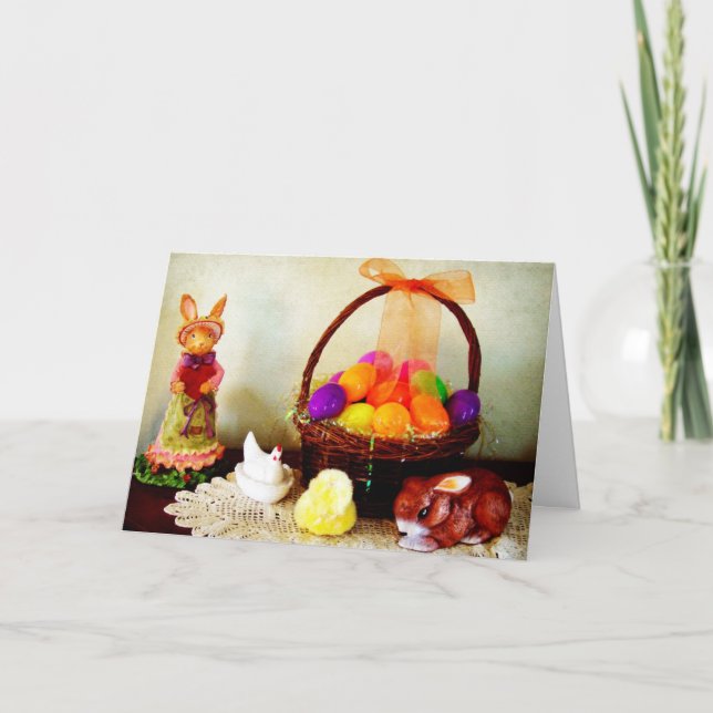 Tarjeta Festiva Decoraciones de Pascua (Anverso)