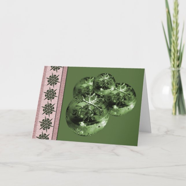 Tarjeta Festiva Decoraciones navideñas balls en blanco dentro (Anverso)