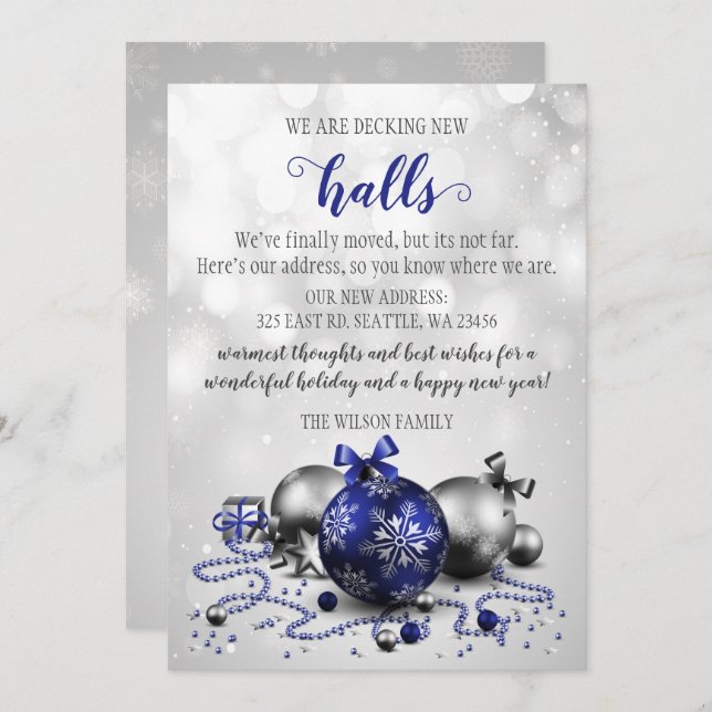 Tarjeta Festiva Decoraciones navideñas Decorando Los Nuevos Salone (Anverso / Reverso)