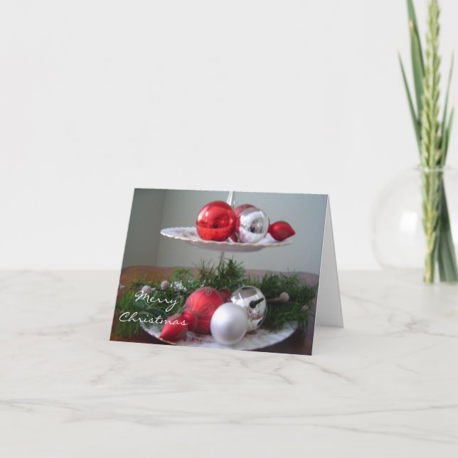 Tarjeta Festiva Decoraciones navideñas elegantes (Anverso)