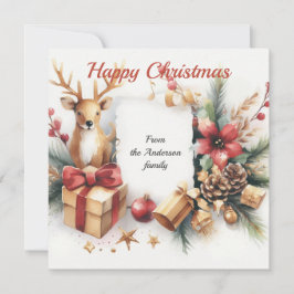Tarjeta Festiva Decoraciones navideñas festivas de ciervos