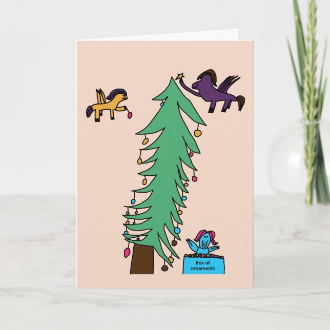Tarjeta Festiva Decoradores Pegasi Tree - BLANCO DENTRO (Anverso)