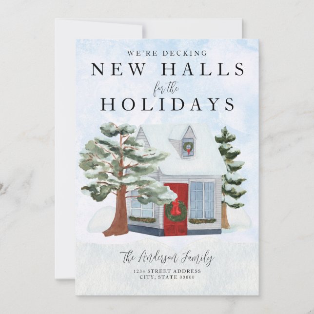 Tarjeta Festiva Decorando nuevos pasillos para las fiestas Foto (Anverso)