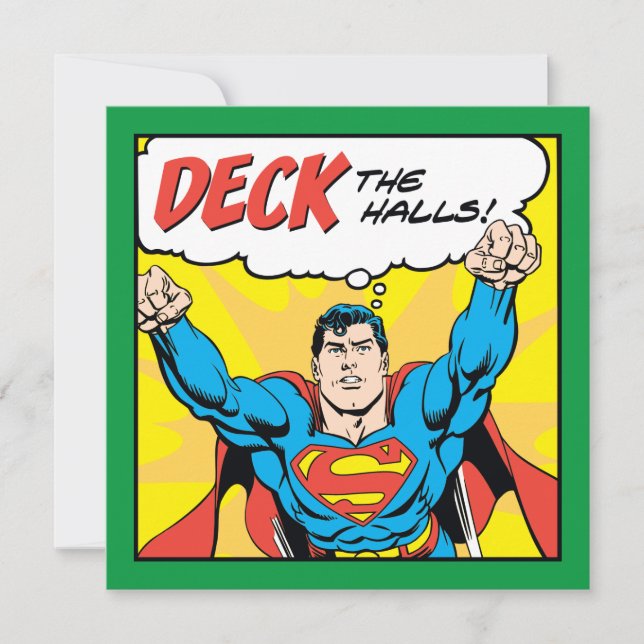 Tarjeta Festiva Decorar Los Salones Con Superman (Anverso)