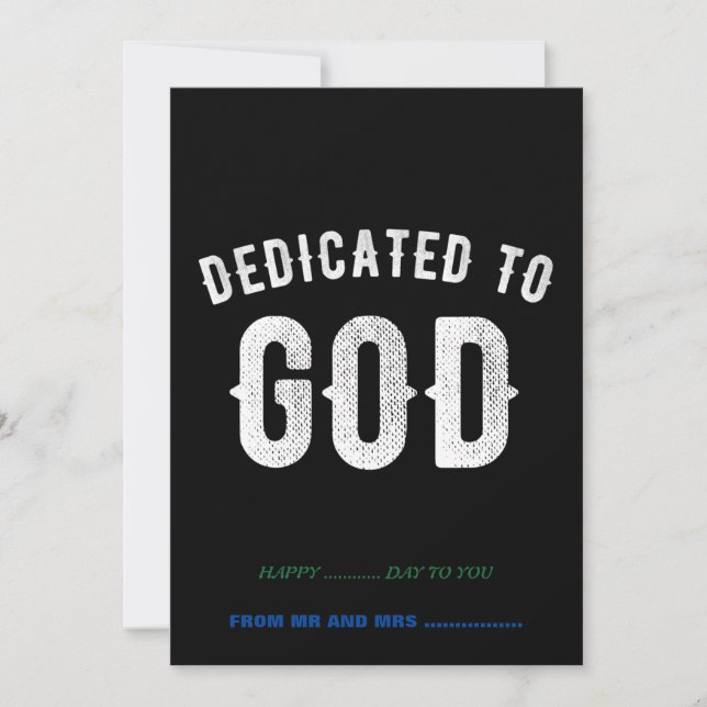 TARJETA FESTIVA DEDICADO A DIOS PERSONALIZABLE GUAY TEXTO BLANCO (Anverso)