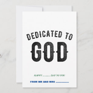 TARJETA FESTIVA DEDICADO A DIOS PERSONALIZABLE GUAY TEXTO NEGRO