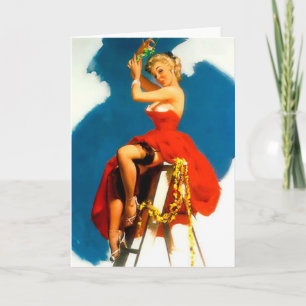 Tarjeta Festiva Dedo del pie del misil del chica del Pin-Para