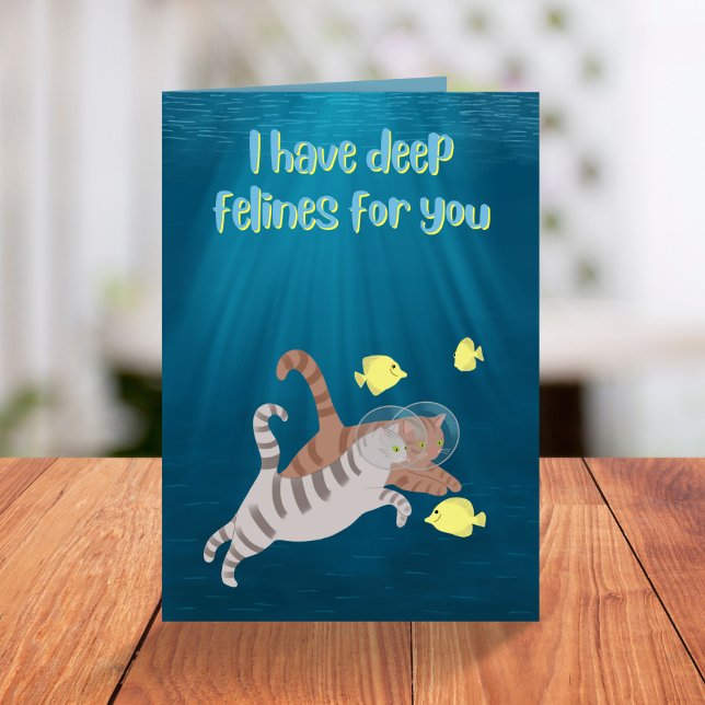 Tarjeta Festiva Deep Felines Funny Día de San Valentín De Gatos De (Subido por el creador)