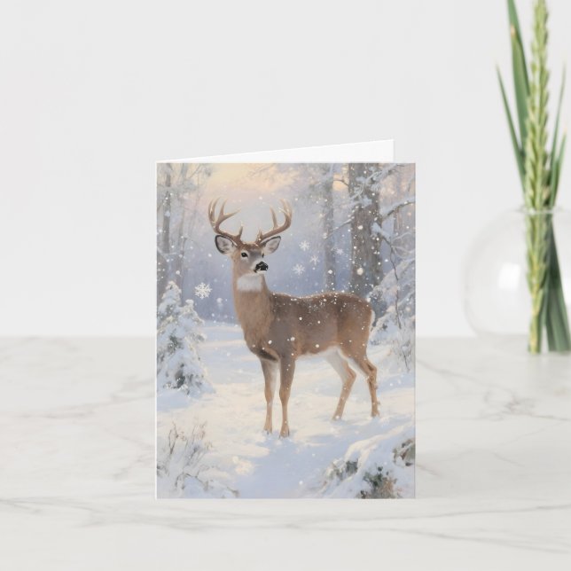 Tarjeta Festiva Deer and Winter Magic Christmas (Anverso)