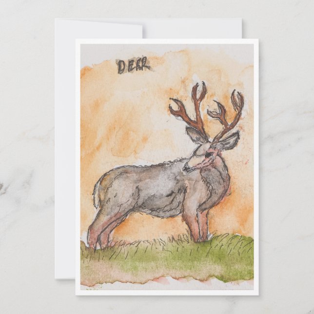 Tarjeta Festiva Deer Greeting Card (Anverso)