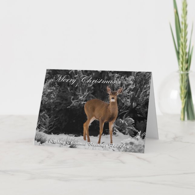 TARJETA FESTIVA DEER IN SNOW - NAVIDADES 2 (Anverso)