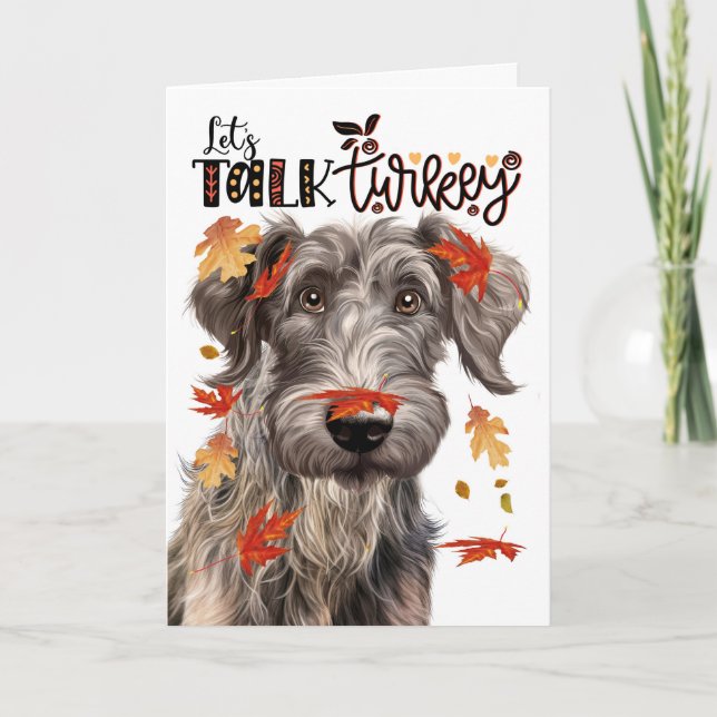 Tarjeta Festiva Deerhound escocés agradecido hablemos de Turquía (Anverso)