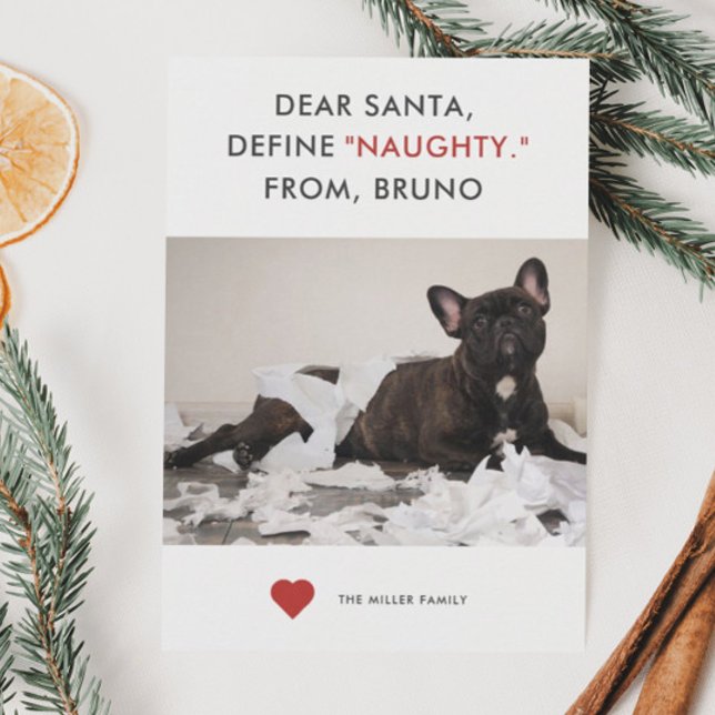 Tarjeta Festiva Define Naughty Funny Mascota Photo (Subido por el creador)