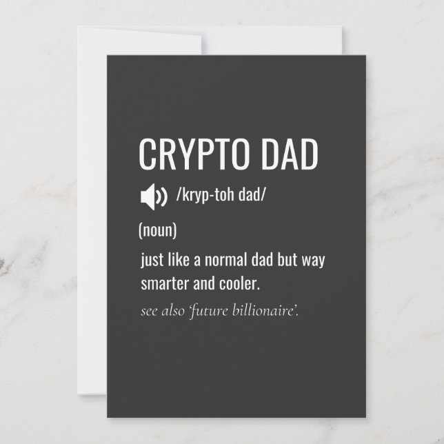 Tarjeta Festiva Definición de Crypto Dad Bitcoin HODL Día del Padr (Anverso)
