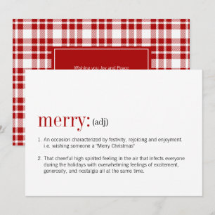 Tarjeta Festiva Definición de merry para navidades