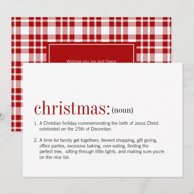 Tarjeta Festiva Definición de navidades (Anverso / Reverso)