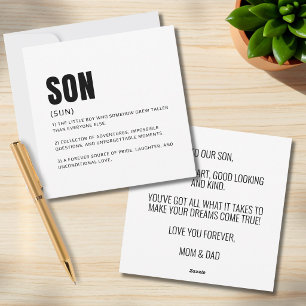 Tarjeta Festiva Definición de Saludo con el Corazón para Hijo