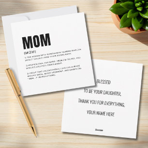 Tarjeta Festiva Definición Divertida de Mamá Felicitación