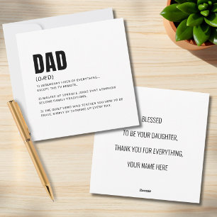 Tarjeta Festiva Definición divertida de papá Saludo