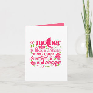 Tarjeta Festiva Definición linda Arte de palabra Madre personaliza