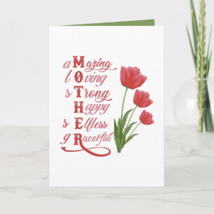 Tarjeta Festiva Definición linda Arte de palabra Madre personaliza