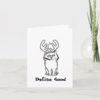 Tarjeta Festiva Definir gato bueno para renos