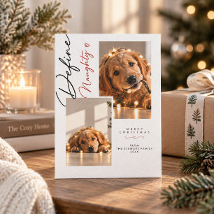 Tarjeta Festiva Definir guión travieso Divertido 2 Foto de perro m