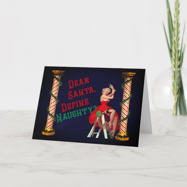Tarjeta Festiva Definir Navidades de Chicas traviesos (Anverso)