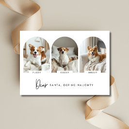 Tarjeta Festiva Definir Navidades traviesos como foto de perro arc